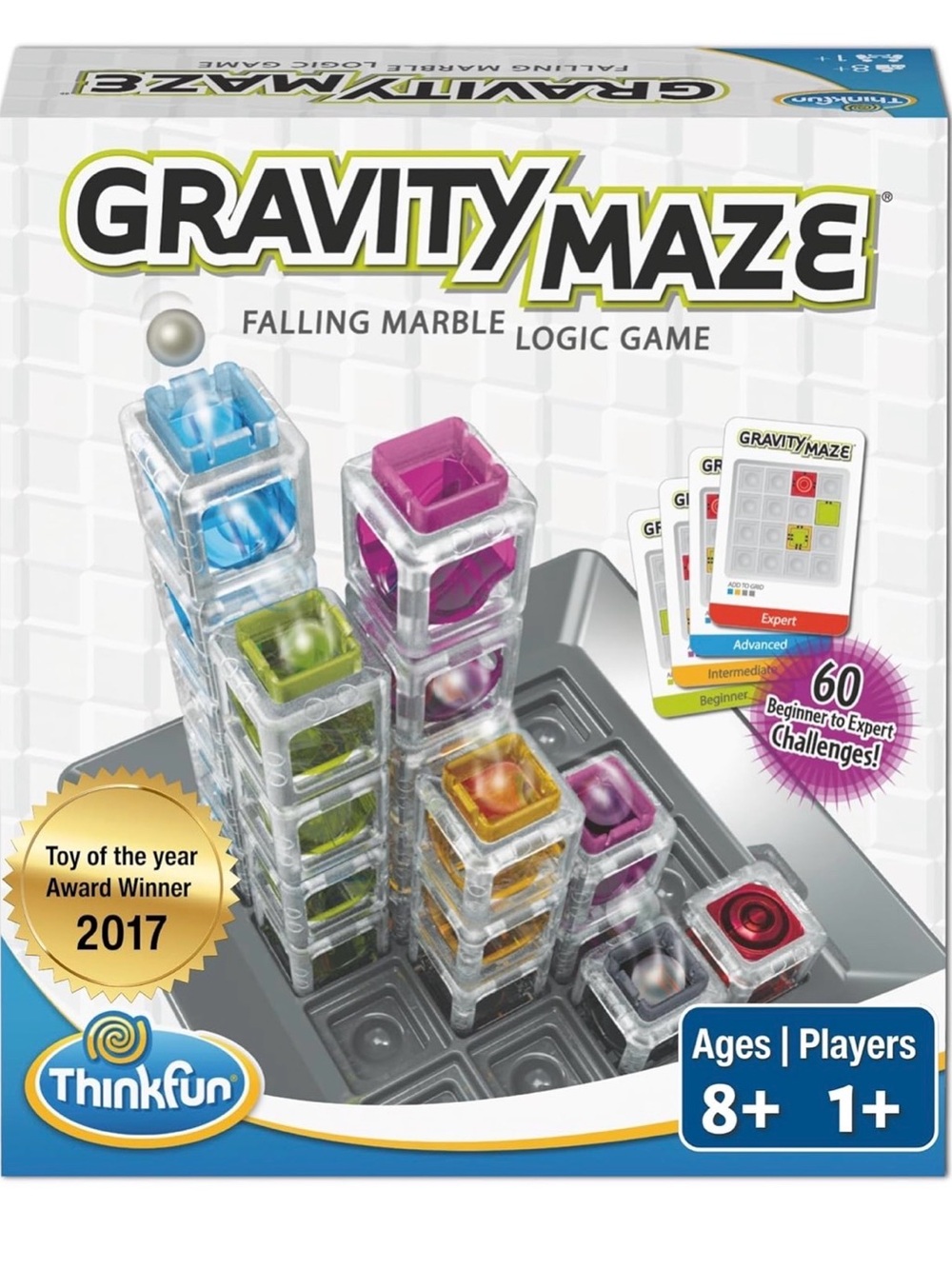 ThinkFun Gravity Maze Marble Logic Game - Multi-Color Tower Puzzle